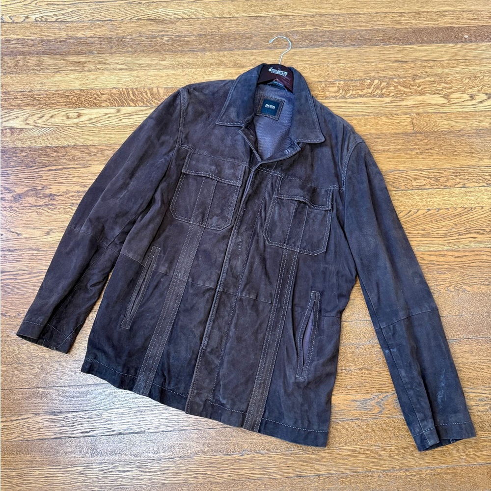 Hugo Boss Brown Suede Jacket – Size 44R (EU 54)